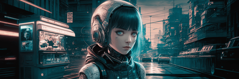 Generate an illustration of girl of the future